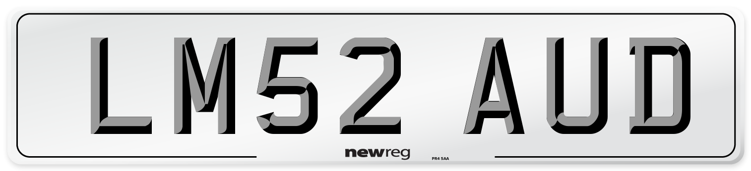 LM52 AUD Number Plate from New Reg